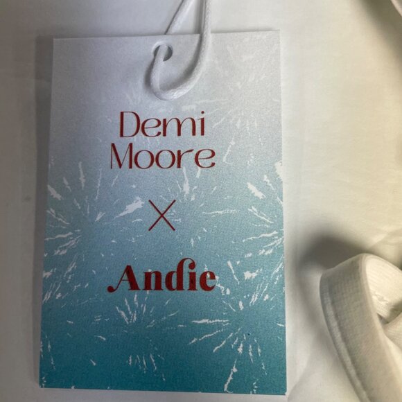 Andie x Demi Moore The Tropez Triangle Bikini Top White Sz SM - Picture 7 of 9